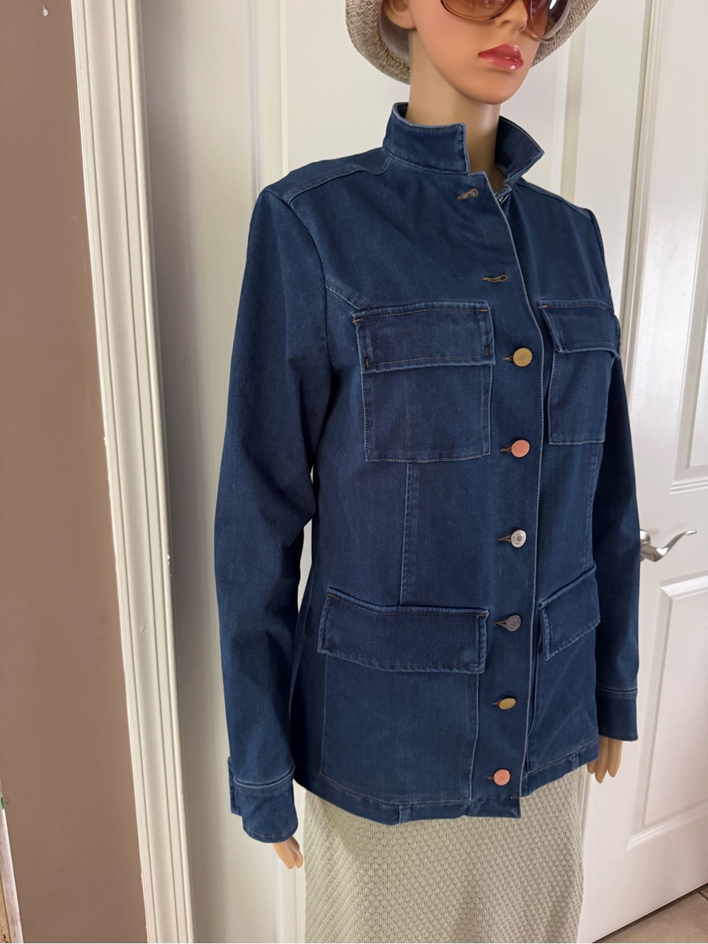 Anatomie Luvan Blue Denim Button Front Super Stretchy Jacket. Size M. MSRP $398 - Picture 9 of 17